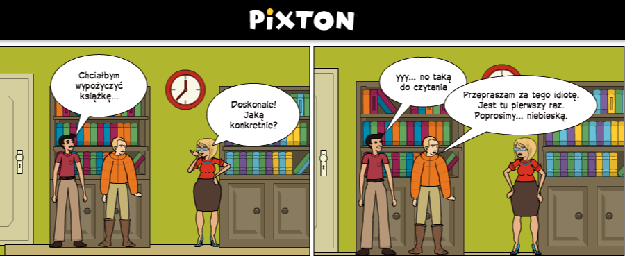 Pixton. Komiks w bibliotece - biblioteka w komiksie.