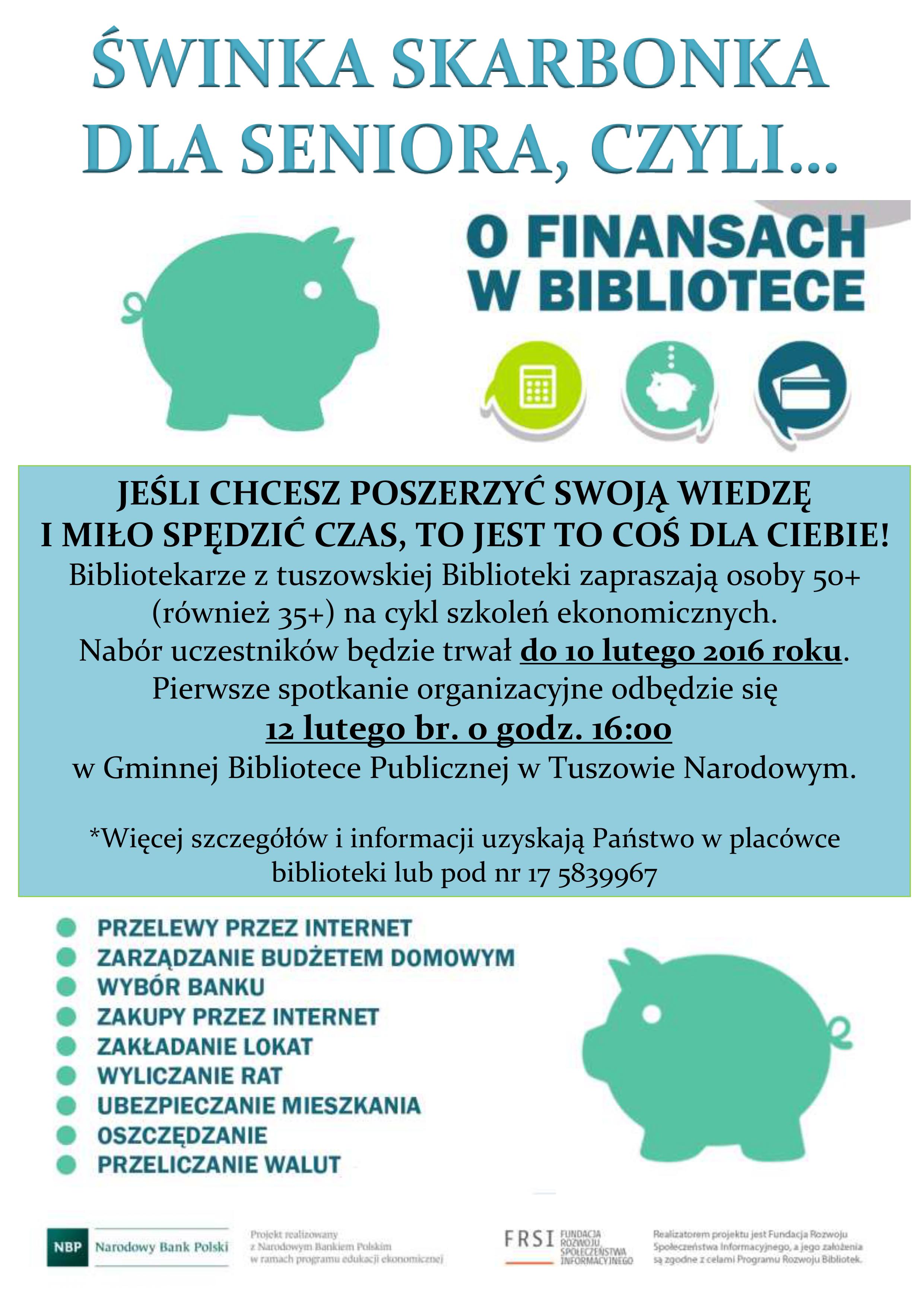 Świnka skarbonka, czyli... O finansach w Bibliotece